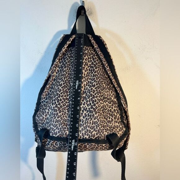 Lesportsac LEOPARD BACKPACK BLACK BROWN ANIMAL PRINT CHEETAH TRAVEL Candace - Picture 10 of 16